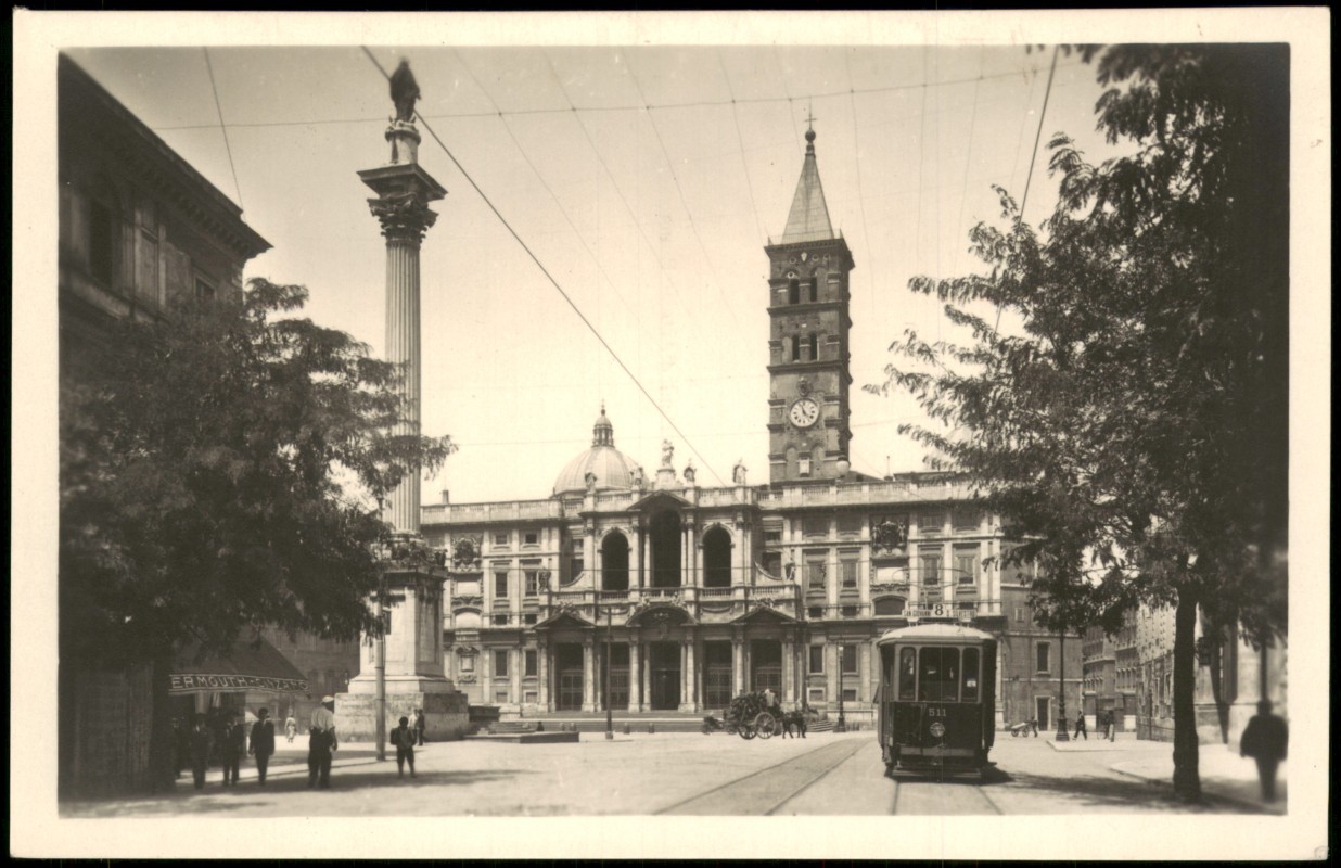 vergrößern: Bildseite historische Ansichtskarte von 1930: Facciata della Basilica di S. Maria Maggiore.:: Rom