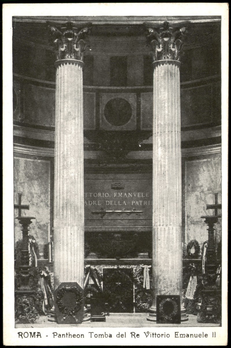 zoom: Image side vintage Postcard from 1912: Pantheon Tomba del Re Vittorio Emanuele II:: Rome