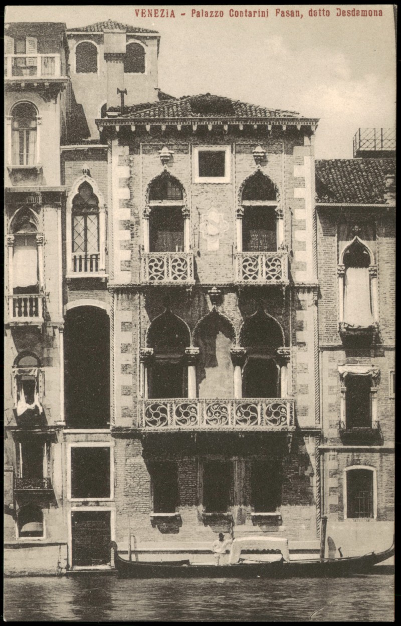 vergrößern: Bildseite historische Ansichtskarte von 1913: Palazzo Contarini Fasan, datto Desdemona:: Venedig