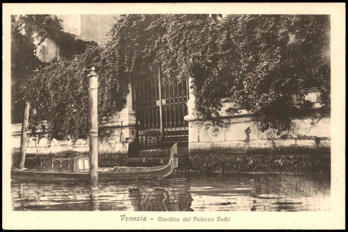 vergrößern: Bildseite historische Ansichtskarte von 1922: Giardino del Palazzo Balbi:: Venedig