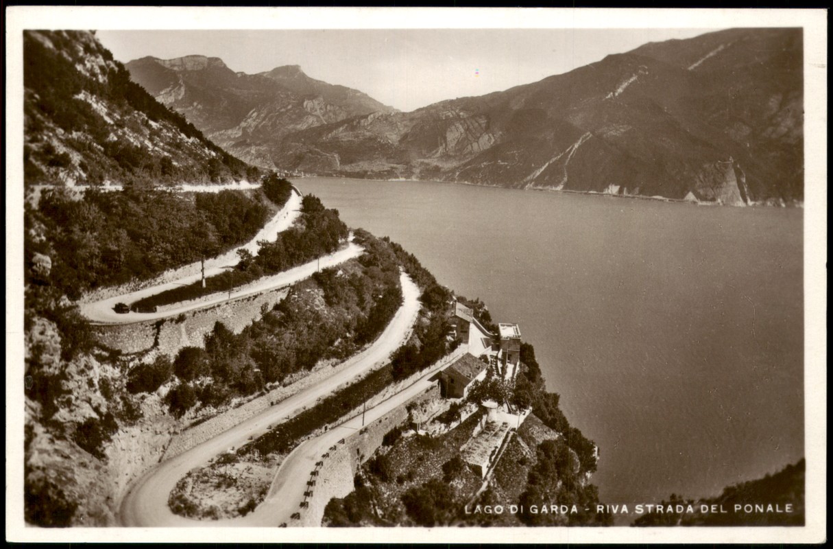 vergrößern: Bildseite historische Ansichtskarte von 1930: Gardasee LAGO DI GARDA RIVA STRADA DEL PONALE:: Riva del Garda