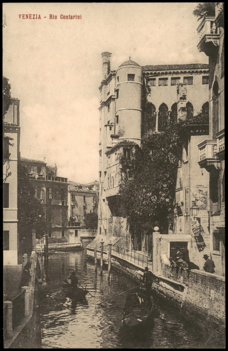 zoom: Image side vintage Postcard from 1910: Stadtteilansicht VENEZIA Rio Contarini:: Venice
