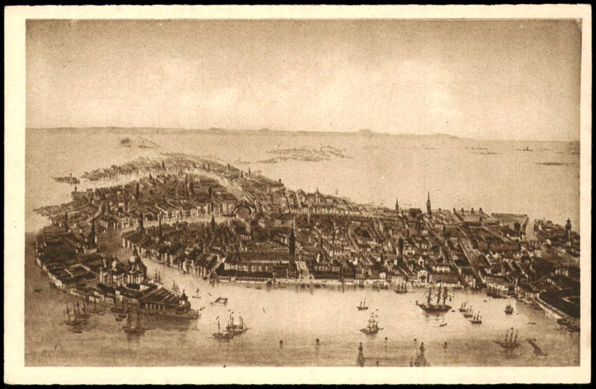 vergrößern: Bildseite historische Ansichtskarte von 1925: Veduta generale della città.:: Venedig