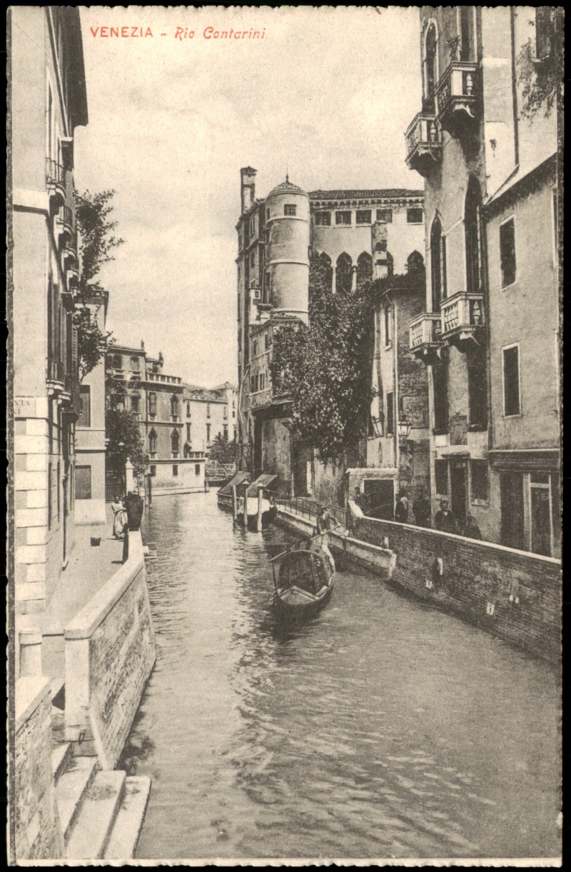 vergrößern: Bildseite historische Ansichtskarte von 1908: Venice Rio Contarini:: Venedig