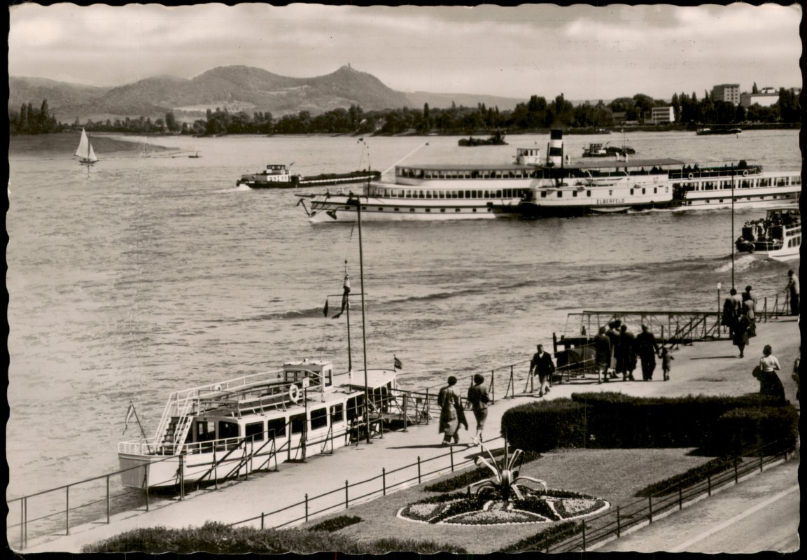 vergrößern: Bildseite historische Ansichtskarte von 1963: Rheinufer Rheindampfer Elberfeld:: Bonn