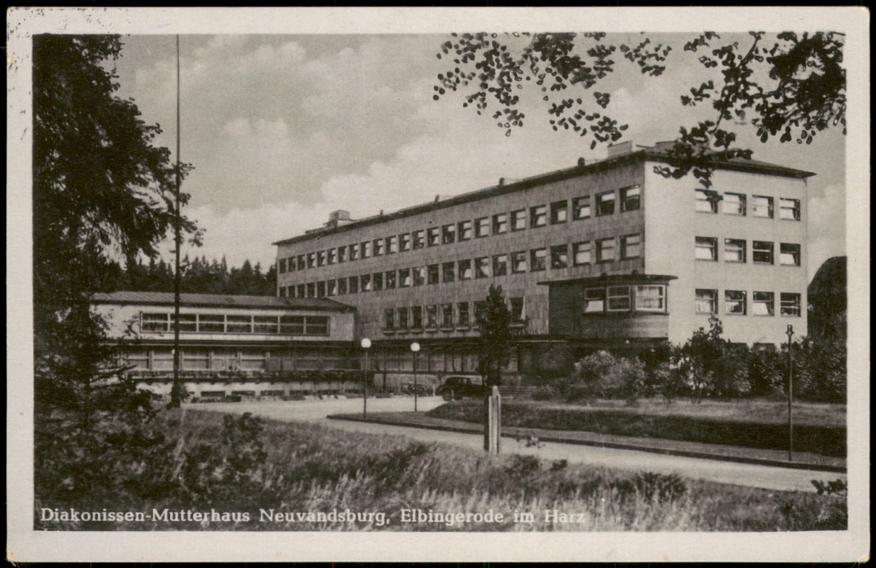 vergrößern: Bildseite historische Ansichtskarte von 1960: Diakonissen-Mutterhaus Neuvandsburg:: Elbingerode-Oberharz am Brocken