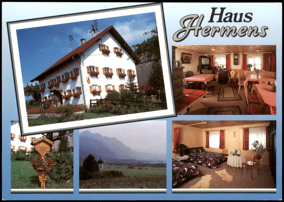 vergrößern: Bildseite historische Ansichtskarte von 1980: Haus Hermens St.-Peter-Weg Buching-Berghof (Mehrbildkarte):: Buching-Halblech