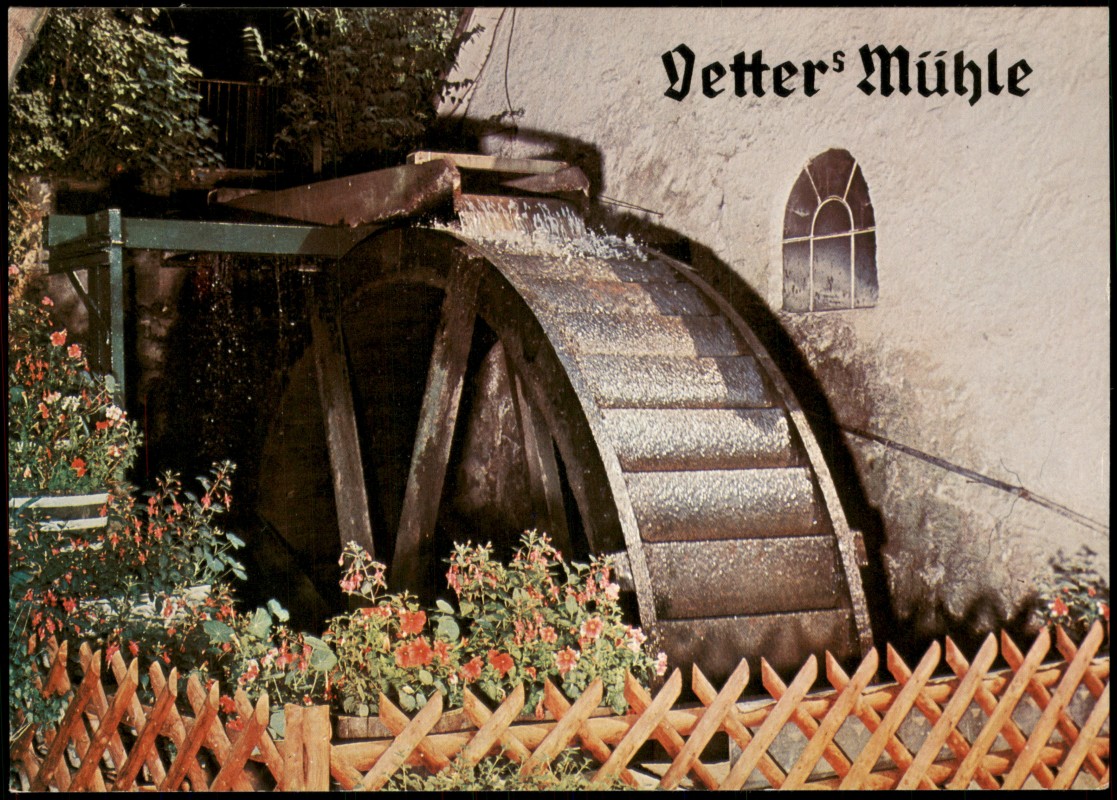 zoom: Image side vintage Postcard from 1979: VETTERS MÜHLE 6140 Bensheim-Zell Zum Zeller Tal Gastwirtschaft:: Bensheim