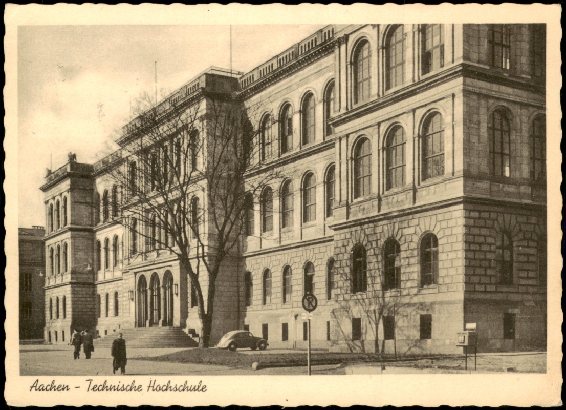 zoom: Image side vintage Postcard from 1954: Technische Hochschule:: Aachen
