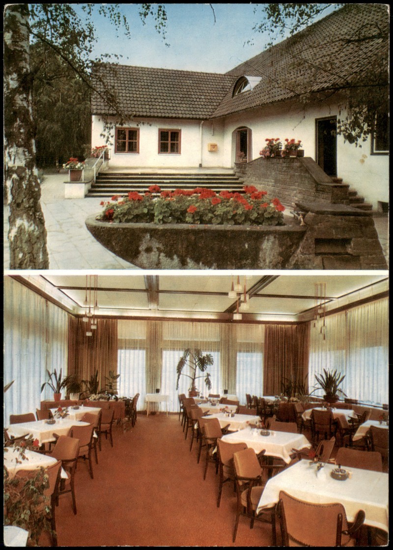 zoom: Image side vintage Postcard from 1971: Autobahn-Raststätte, Eingang:: Bruchsal