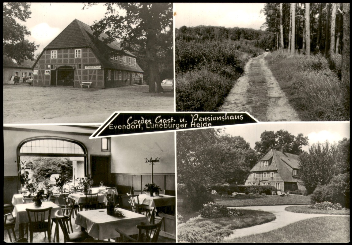 zoom: Image side vintage Postcard from 1977: Cordes Gast. u. Pensionshaus 4 Bild:: Evendorf-Egestorf