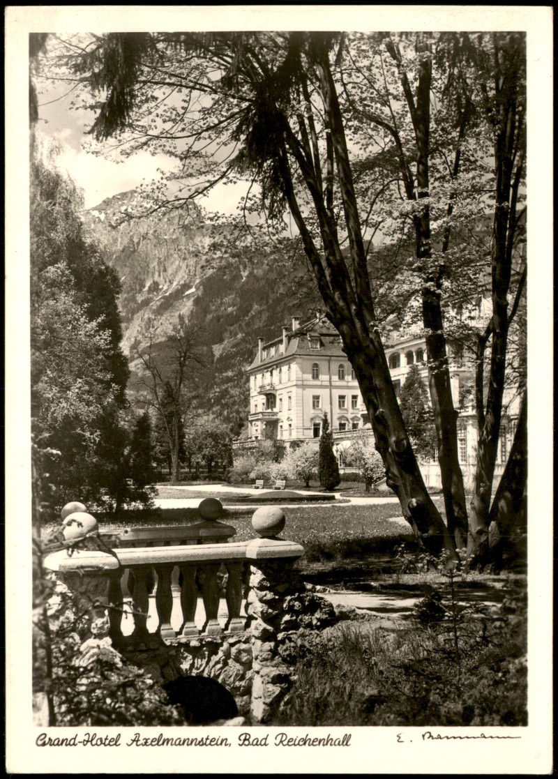 zoom: Image side vintage Postcard from 1950: Grand-Hotel Axelmannstein:: Bad Reichenhall