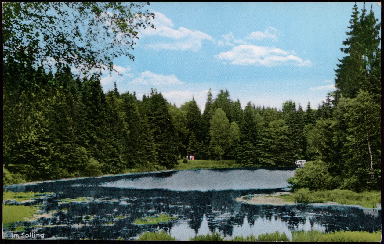 zoom: Image side vintage Postcard from 1960: Im SOLLING Neuer Teich:: .Niedersachsen