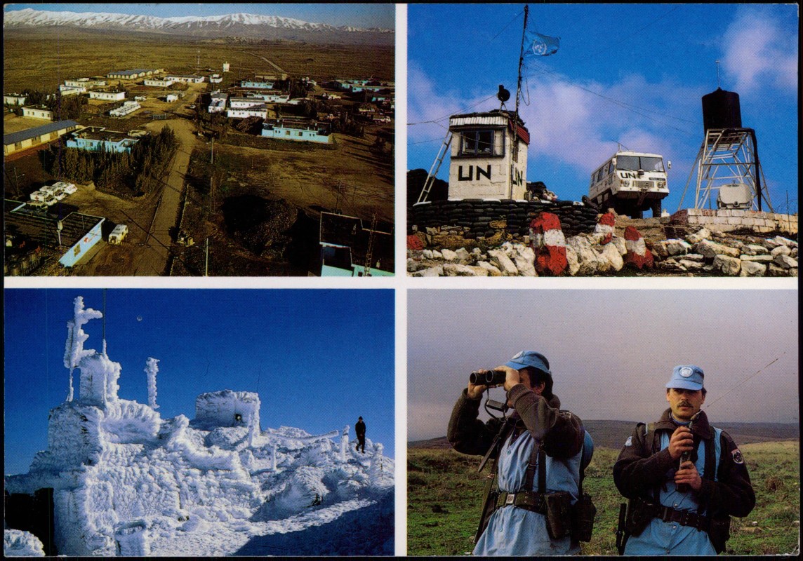 zoom: Image side vintage Postcard from 1988: Mehrbildkarte AUSTRIAN CONTINGENT UNDOF AUSBATT:: .Österreich