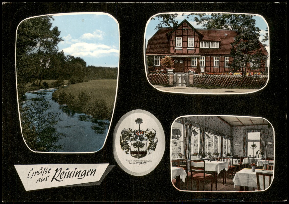 zoom: Image side vintage Postcard from 1967: 4 Bild Waldgaststätte u. Pension Ohlhoff:: Reiningen-Wietzendorf