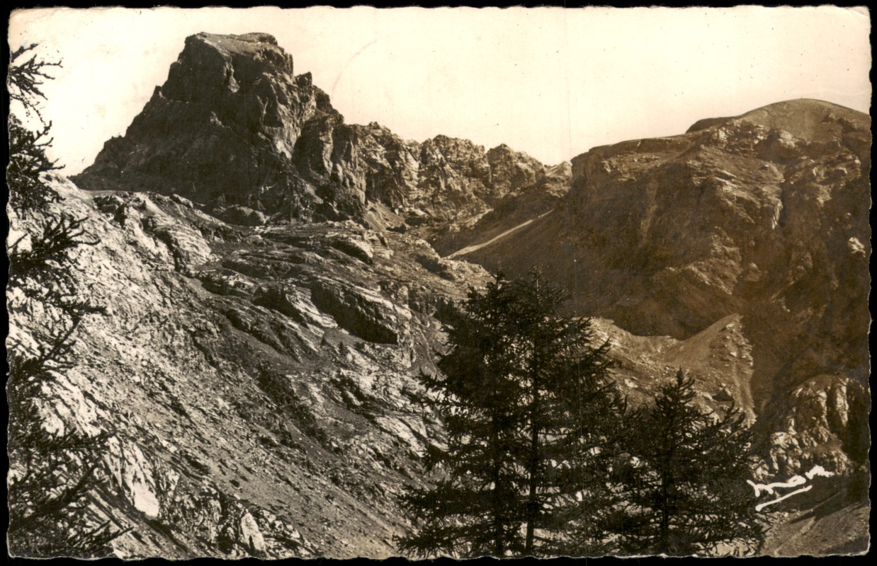 zoom: Image side vintage Postcard from 1950: Frankreich Env. de Saint-Paul-sur-Ubaye LE CHAMBEYRON:: .Frankreich