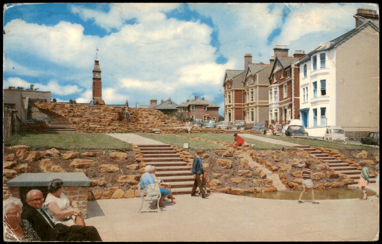 vergrößern: Bildseite historische Ansichtskarte von 1965: The Terraced rest garden:: .Großbritannien