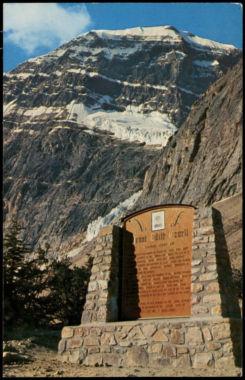 zoom: Image side vintage Postcard from 1975: MEMORIAL PLAQUEMt. Edith Cavell:: Kanada (allgemein)