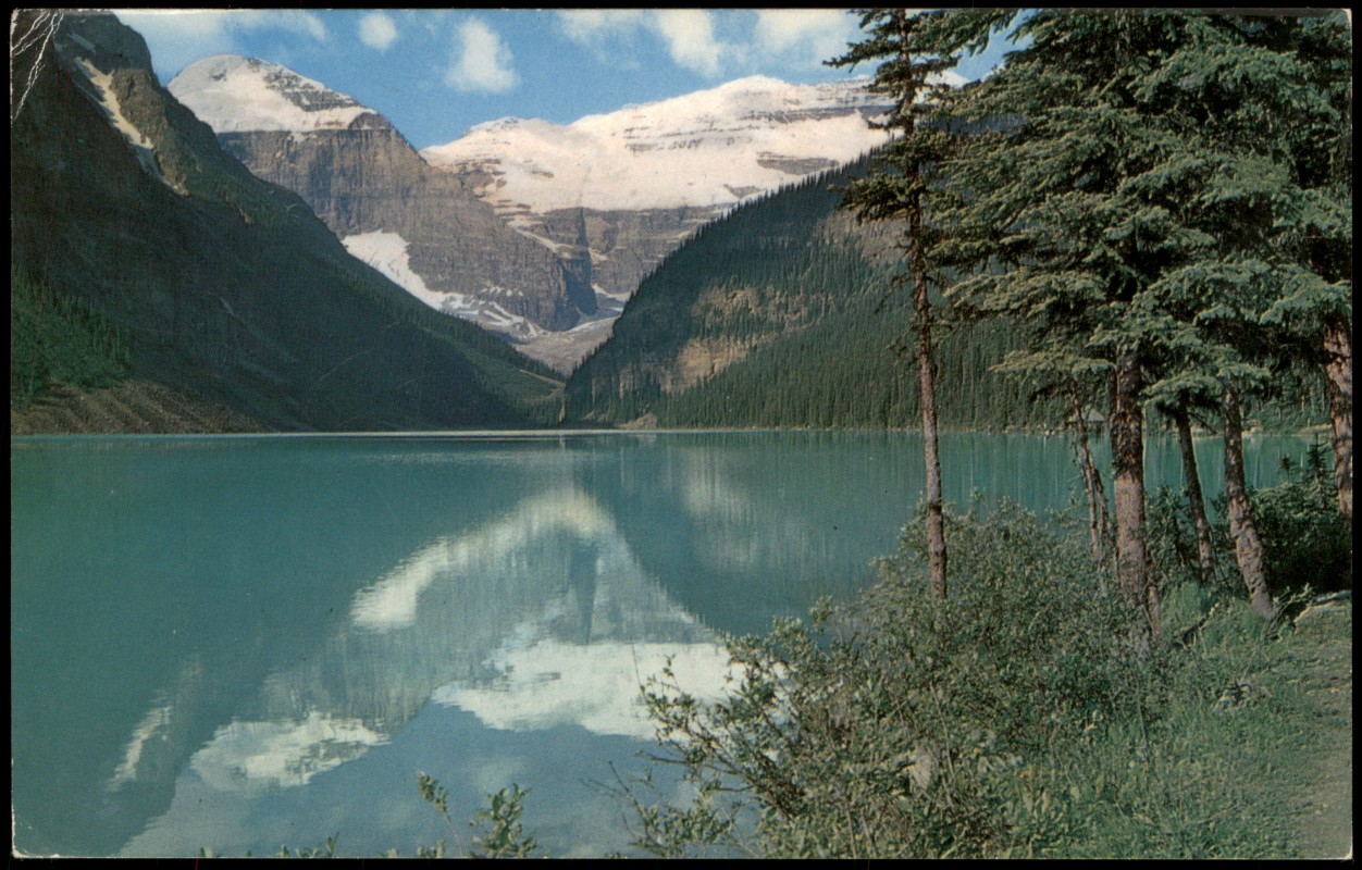 zoom: Image side vintage Postcard from 1967: Lake Louise Banff National Park Canadian Rockies:: Kanada (allgemein)