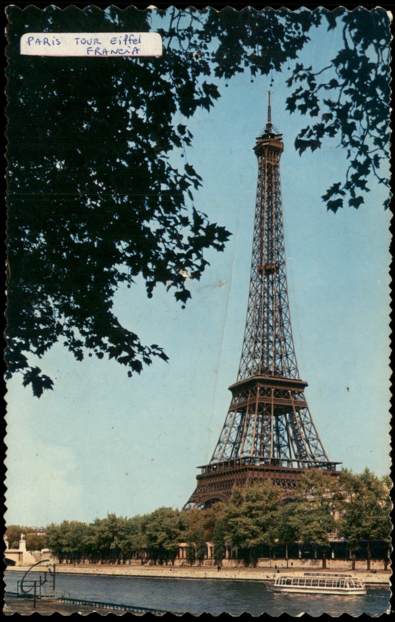 zoom: Image side vintage Postcard from 1969: Eiffelturm mit der Seine:: Paris