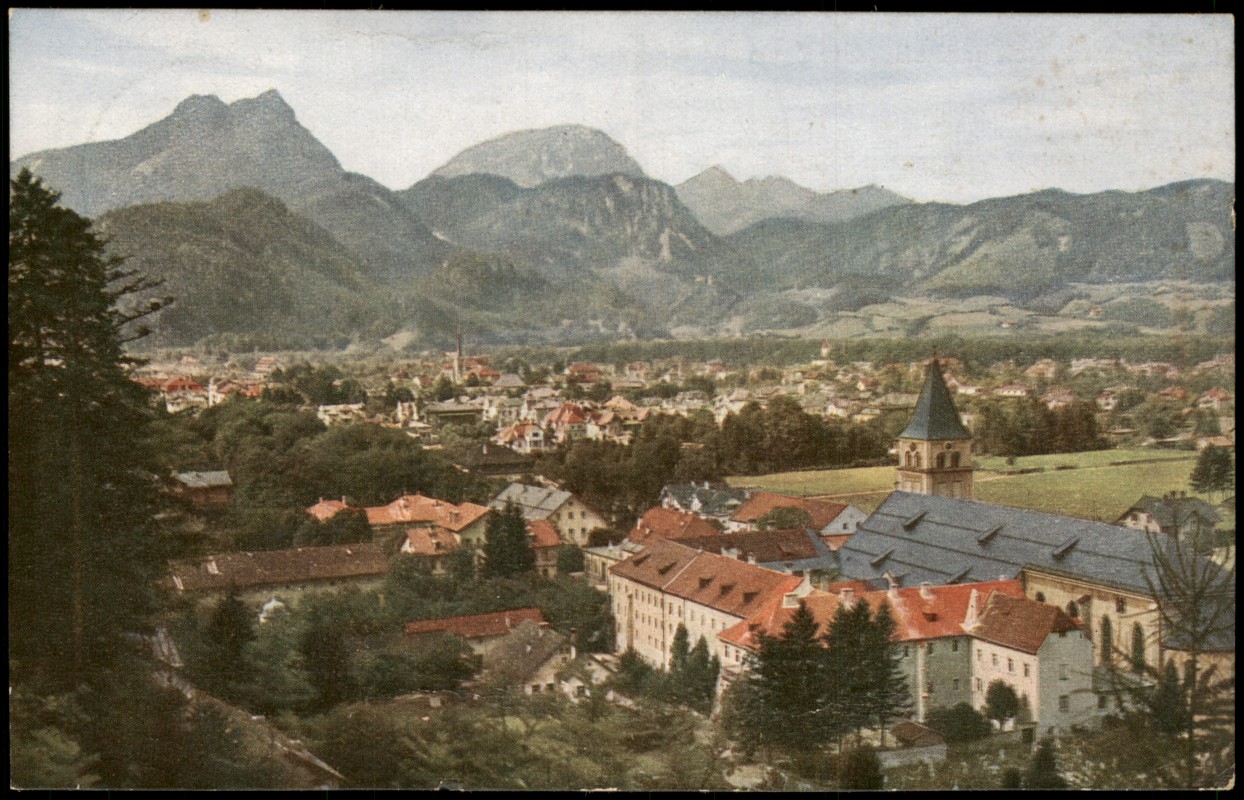 zoom: Image side vintage Postcard from 1926: St. Zeno Naturfarbenaufnahme:: Bad Reichenhall