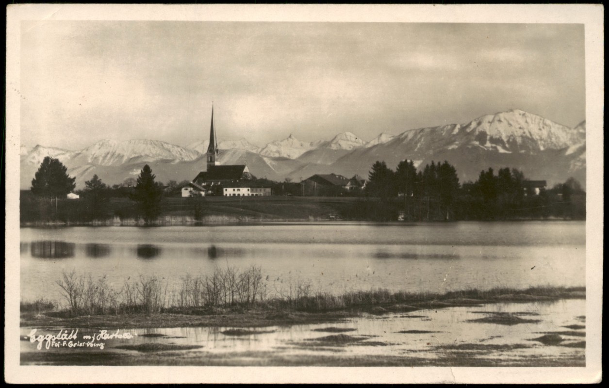 zoom: Image side vintage Postcard from 1930: Stadtblick:: Eggstätt/Obb.