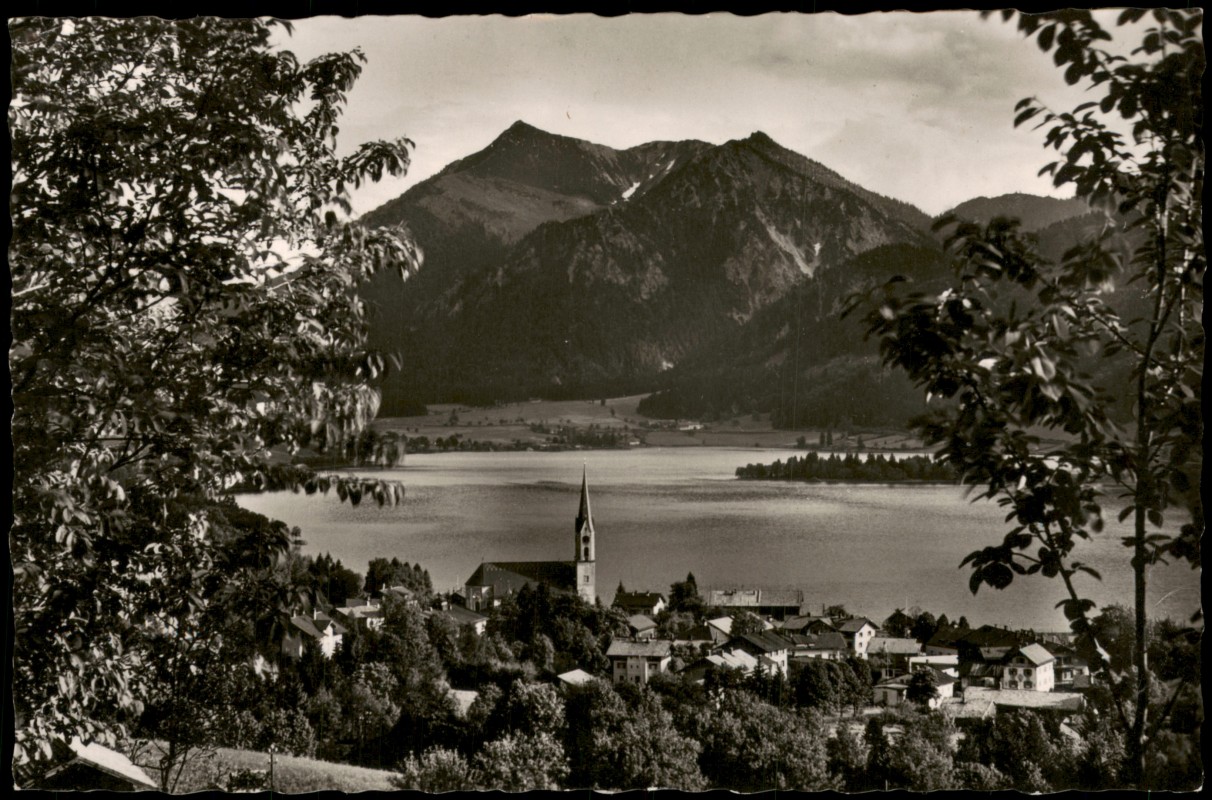 vergrößern: Bildseite historische Ansichtskarte von 1961: Stadtblick:: Schliersee
