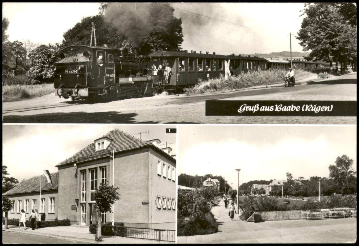 vergrößern: Bildseite historische Ansichtskarte von 1981: DDR Mehrbild-AK mit Reichsbahn-Erholungsheim Ernst Kamieth:: Baabe Rügen