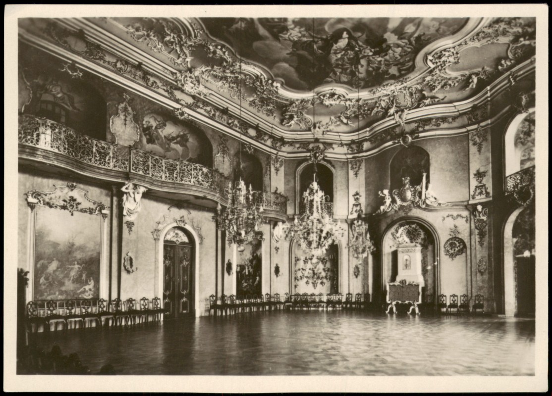 zoom: Image side vintage Postcard from 1954: Schloss Heidecksburg - Großer Festsaal:: Rudolstadt
