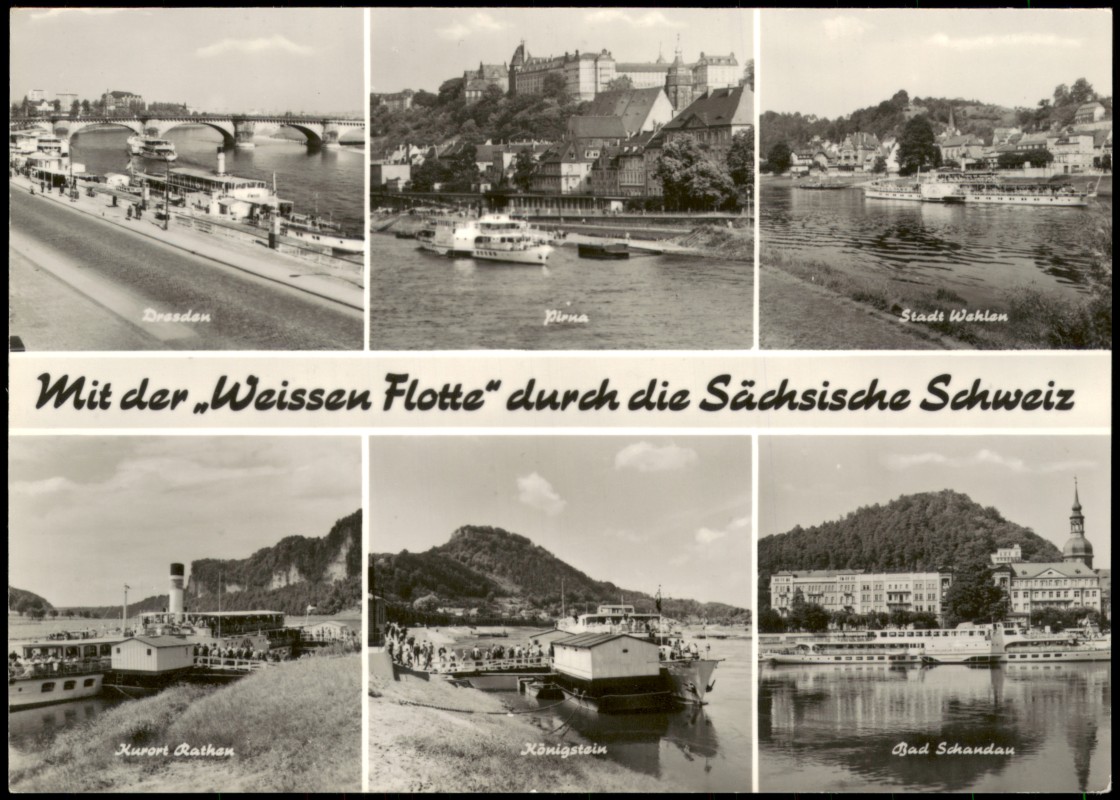 vergrößern: Bildseite historische Ansichtskarte von 1972: DDR MB-AK Mit der Weissen Flotte durch die Sächsische Schweiz:: .Sachsen