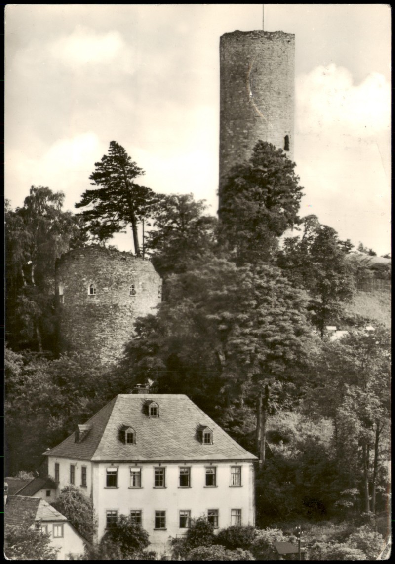 zoom: Image side vintage Postcard from 1976: Ortsansicht Der Alte Turm zur DDR-Zeit:: Bad Lobenstein