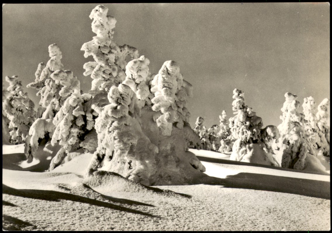 zoom: Image side vintage Postcard from 1972: Stimmungsbild Winter DDR Grusskarte Weihnachten und Neues Jahr::