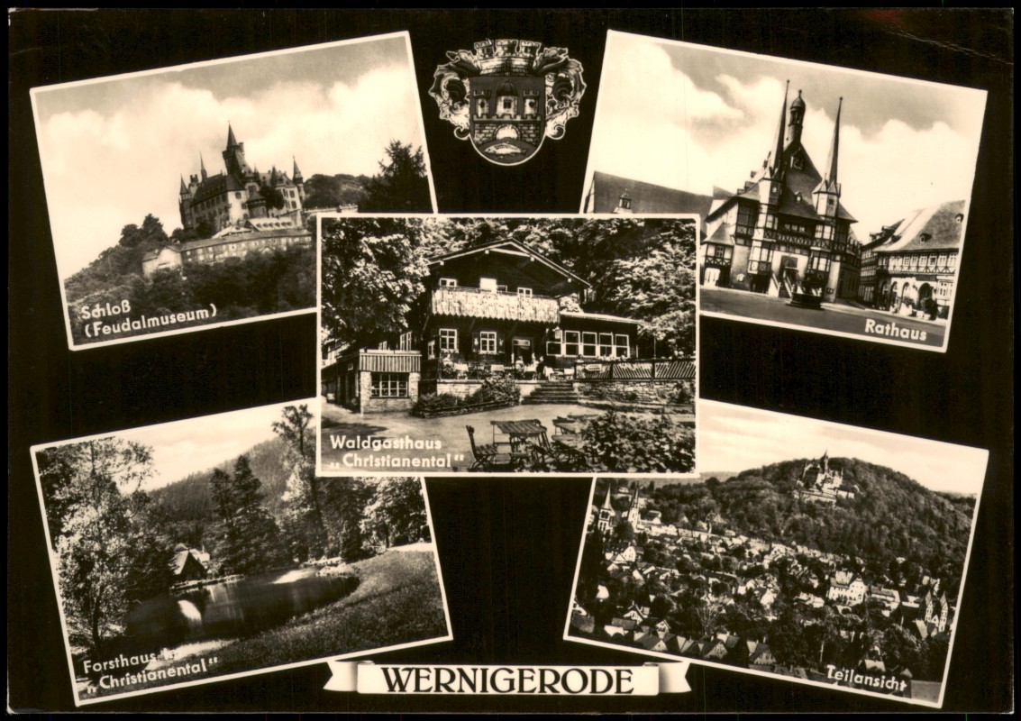 vergrößern: Bildseite historische Ansichtskarte von 1967: Stadtteilansichten:: Wernigerode