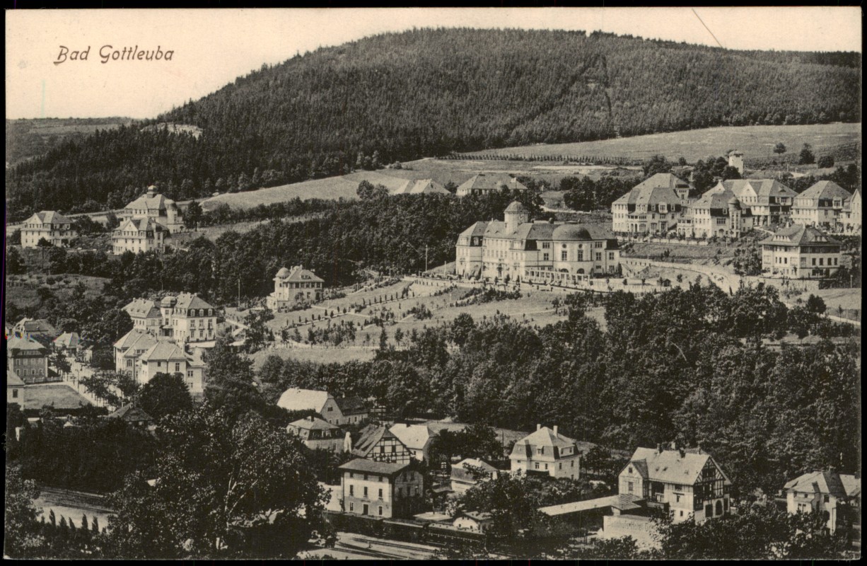 vergrößern: Bildseite historische Ansichtskarte von 1915: Stadtblick:: Bad Gottleuba-Bad Gottleuba-Berggießhübel