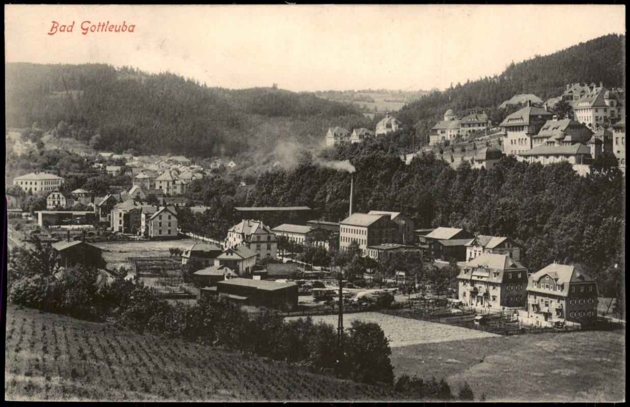 zoom: Image side vintage Postcard from 1915: Stadtpartie Fabrik:: Bad Gottleuba-Bad Gottleuba-Berggießhübel