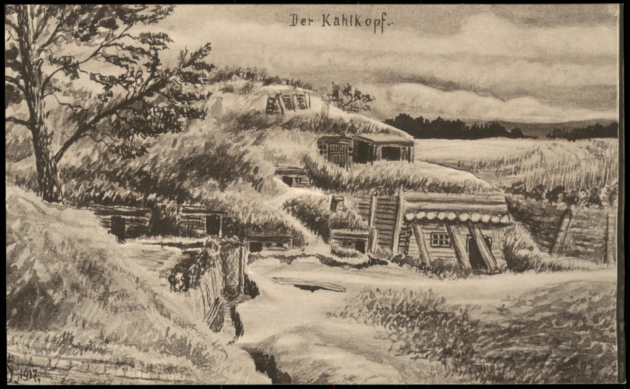 vergrößern: Bildseite historische Ansichtskarte von 1917: Rußland Россия Der Kahlkopf. Militaria:: .Russland