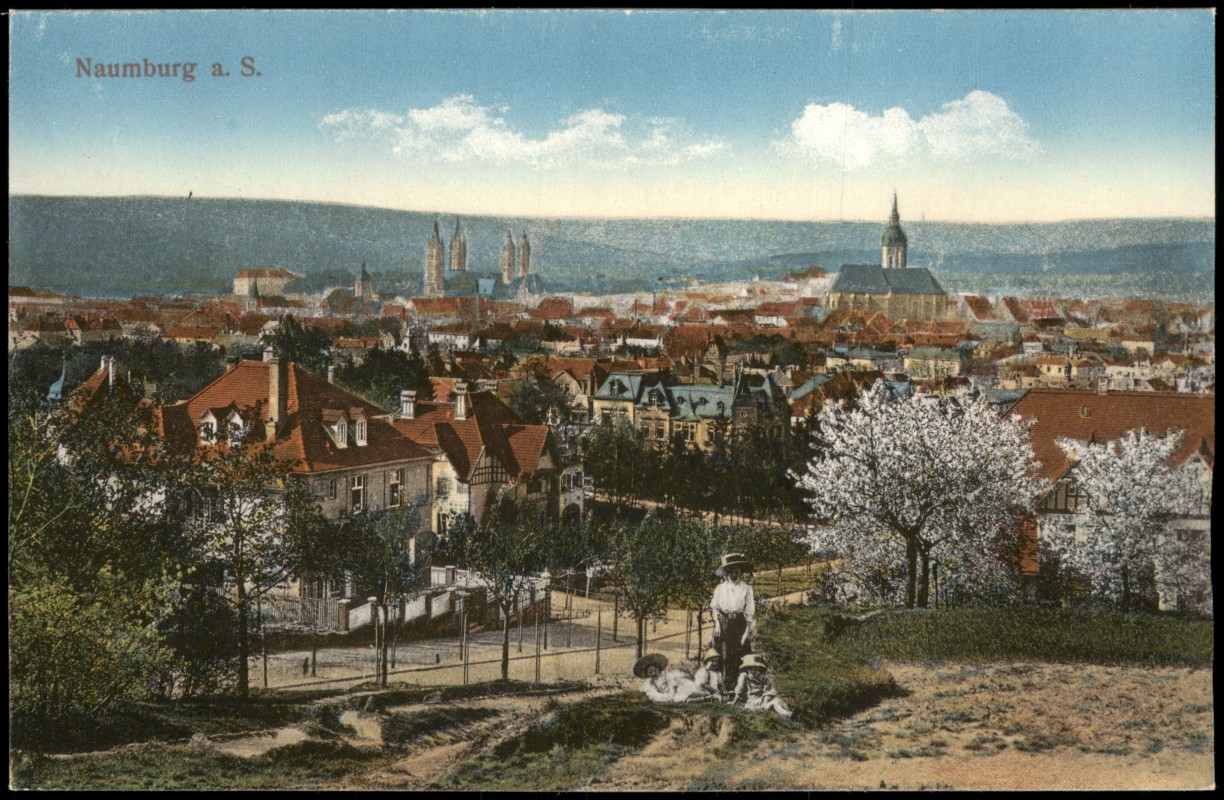 zoom: Image side vintage Postcard from 1914: Kinder und Mutter vor der Stadt:: Naumburg (Saale)