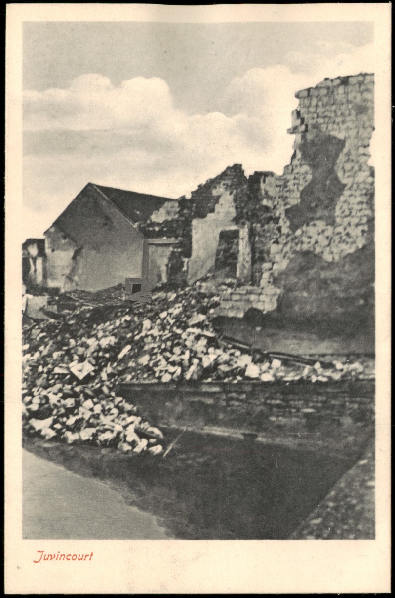 zoom: Image side vintage Postcard from 1915: zerstörtes Haus Erster Weltkrieg:: Juvincourt-et-Damary