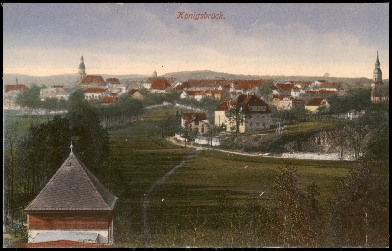 vergrößern: Bildseite historische Ansichtskarte von 1914: Partie an der Stadt:: Königsbrück