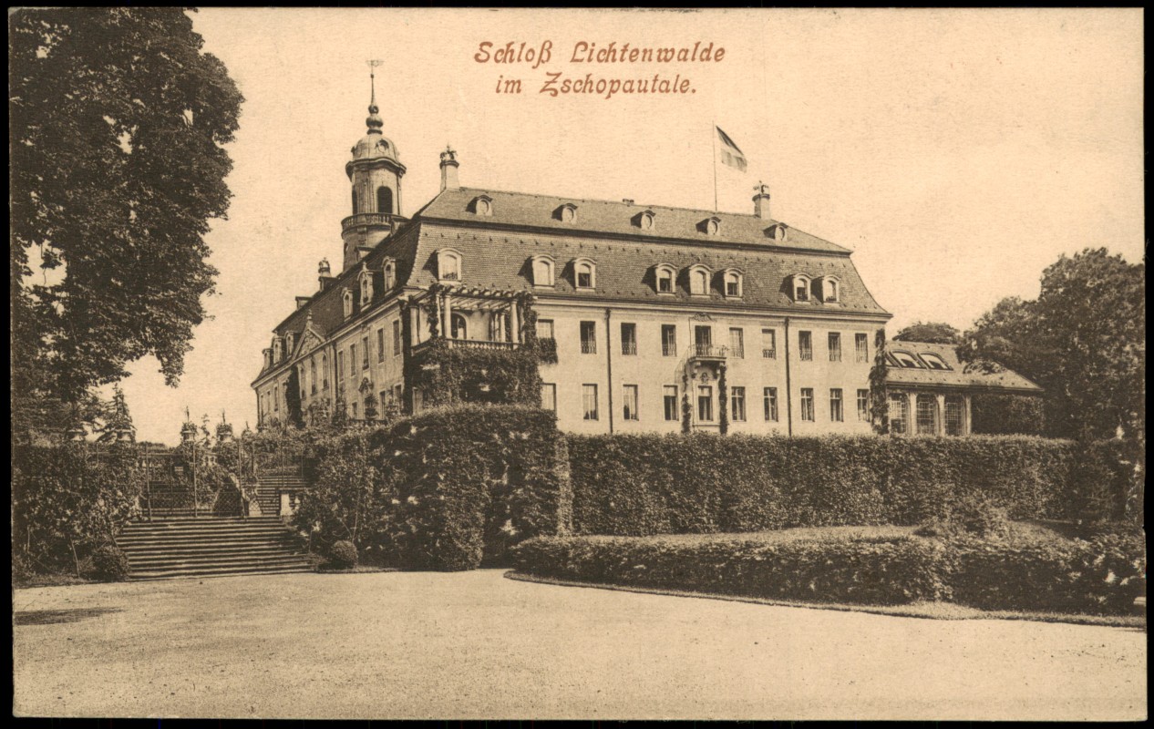 zoom: Image side vintage Postcard from 1914: Schloß Lichtenwaldeim Zschopautale.:: Lichtenwalde-Niederwiesa
