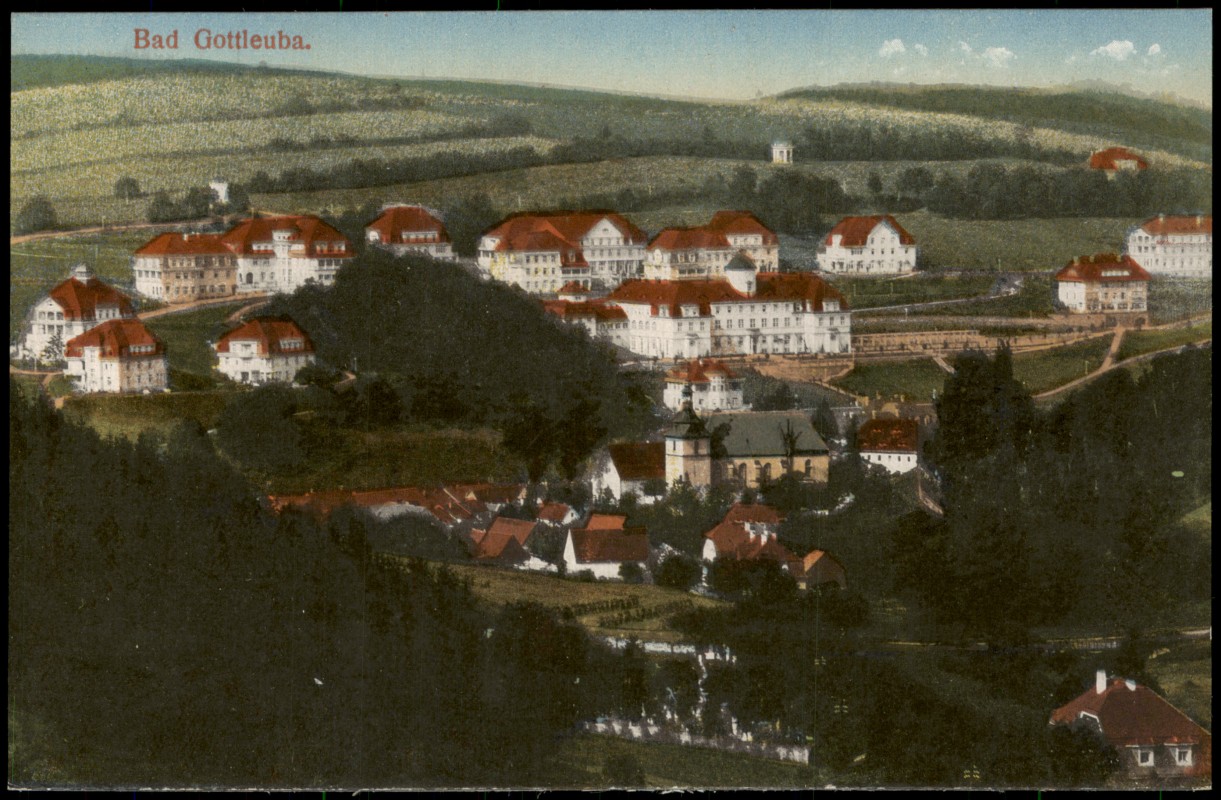 vergrößern: Bildseite historische Ansichtskarte von 1914: Totale - Genesungsheim:: Bad Gottleuba-Berggießhübel