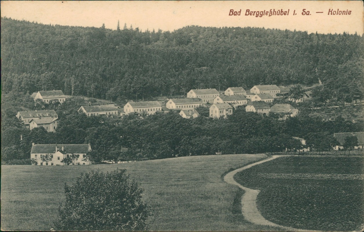 zoom: Image side vintage Postcard from 1907: Kolonie:: Berggießhübel-Bad Gottleuba-Berggießhübel