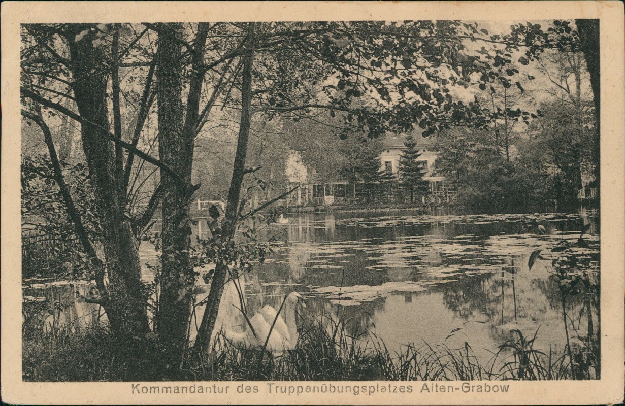 vergrößern: Bildseite historische Ansichtskarte von 1922: Kommandantur des Truppenübungsplatzes:: Altengrabow