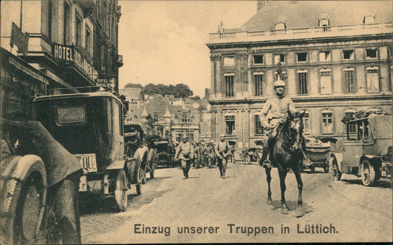 zoom: Image side vintage Postcard from 1915: Einzug unserer Truppen Soldaten:: Liège