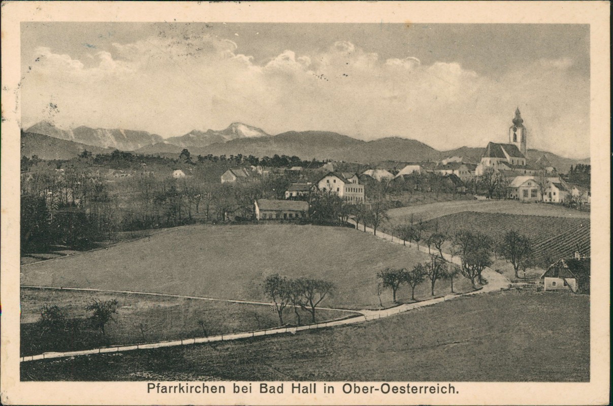 zoom: Image side vintage Postcard from 1933: Stadtpartie:: Pfarrkirchen bei Bad Hall