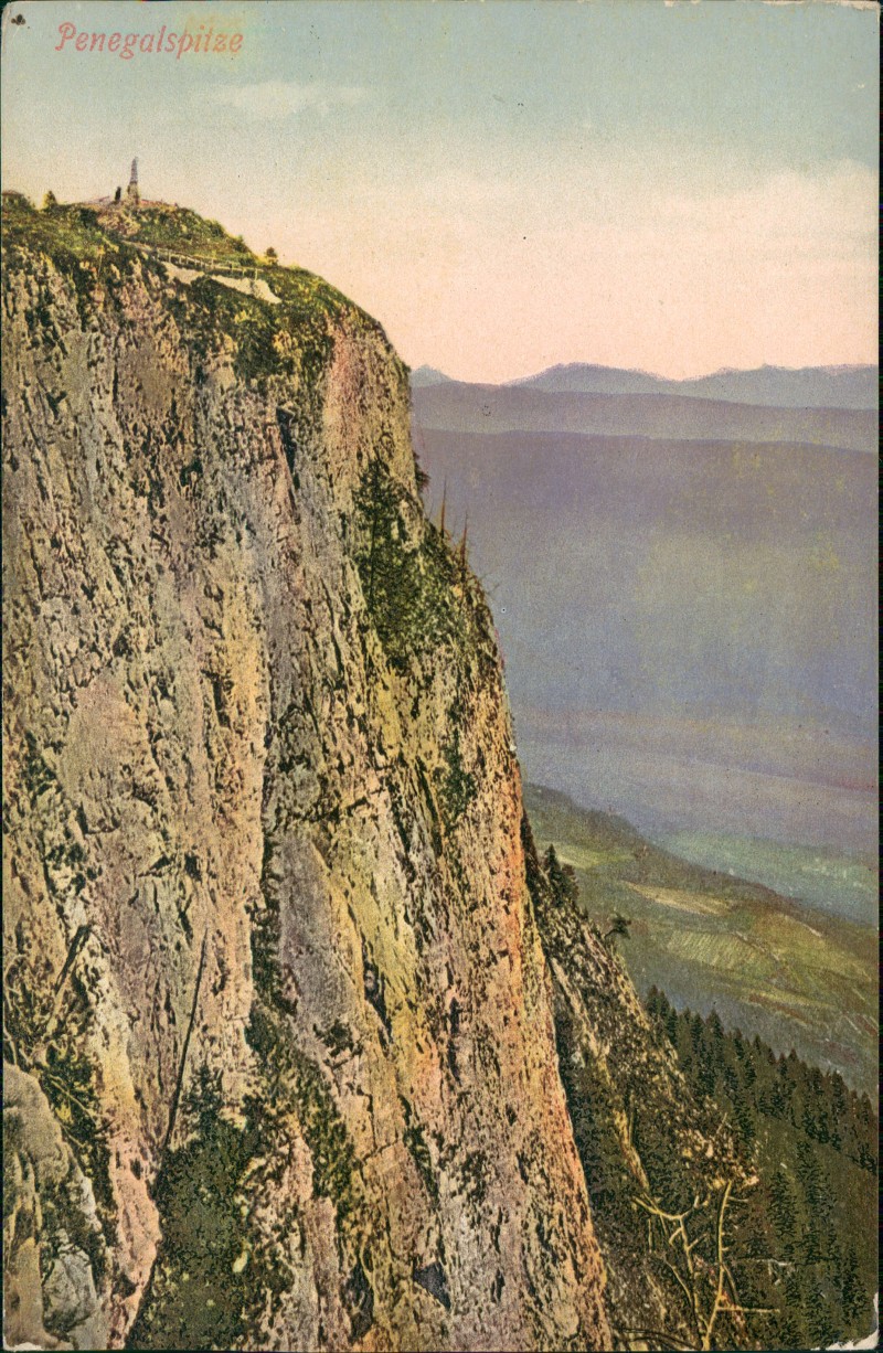 zoom: Image side vintage Postcard from 1915: Penegalspitze:: Sarnonico
