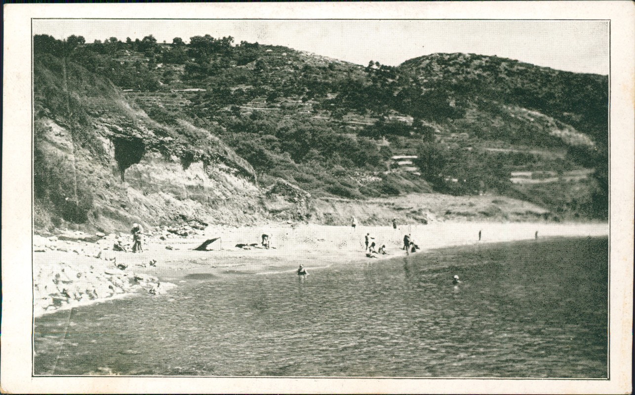 zoom: Image side vintage Postcard from 1934: Steilküste Strand:: Lopud