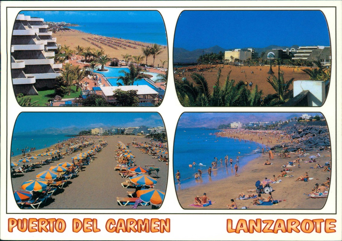 vergrößern: Bildseite historische Ansichtskarte von 1998: Mehrbildkarte Puerto del Carmen, Lanzarote:: Puerto del Carmen