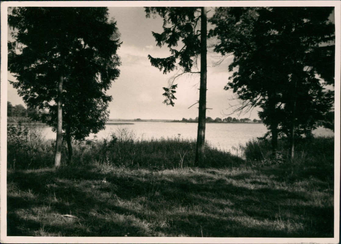 zoom: Image side vintage Postcard from 1952: Blick auf den See:: Krakow(am See)