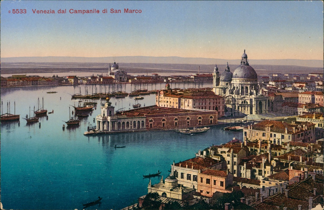 vergrößern: Bildseite historische Ansichtskarte von 1915: dal Campanile di San Marco:: Venedig